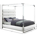  Color_White  Size_Queen  -- Encore White Vegan Leather Upholstered Queen Bed IMAGE 5