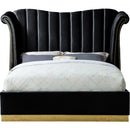 Meridian Flora King Upholstered Platform Bed FloraBlack-K IMAGE 1