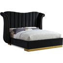  Color_Black  Size_King  -- Meridian Flora Upholstered Platform Bed IMAGE 1