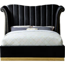 Meridian Flora Black Velvet King Bed (3 Boxes) IMAGE 3
