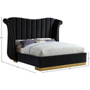  Color_Black  Size_King  -- Meridian Flora Upholstered Platform Bed IMAGE 4