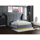  Color_Grey  Size_King  -- Flora Grey Velvet Upholstered King Bed IMAGE 2
