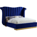  Color_Navy  Size_King  -- Flora Navy Velvet Upholstered King Bed IMAGE 1