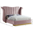  Color_Pink  Size_King  -- Flora Pink Velvet Upholstered King Bed IMAGE 4