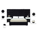 Meridian Grande Black Velvet King Bed (3 Boxes) IMAGE 4