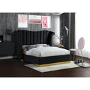  Color_Black  Size_Queen  -- Flora Black Velvet Upholstered Queen Bed IMAGE 2