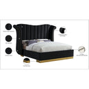  Color_Black  Size_Queen  -- Flora Black Velvet Upholstered Queen Bed IMAGE 5