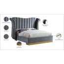  Color_Grey  Size_Queen  -- Flora Grey Velvet Upholstered Queen Bed IMAGE 5