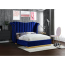  Color_Navy  Size_Queen  -- Flora Navy Velvet Upholstered Queen Bed IMAGE 2