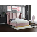  Color_Pink  Size_Queen  -- Flora Pink Velvet Upholstered Queen Bed IMAGE 2