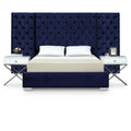  Color_Navy  Size_Queen  -- Grande Navy Velvet Upholstered Queen Bed IMAGE 1