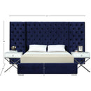  Color_Navy  Size_Queen  -- Grande Navy Velvet Upholstered Queen Bed IMAGE 3