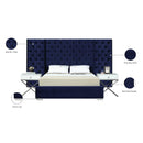  Color_Navy  Size_Queen  -- Grande Navy Velvet Upholstered Queen Bed IMAGE 4