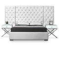  Color_White  Size_Queen  -- Grande White Velvet Upholstered Queen Bed IMAGE 1