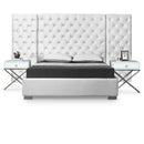  Color_White  Size_Queen  -- Grande White Velvet Upholstered Queen Bed IMAGE 1