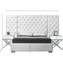 Meridian Grande White Velvet Queen Bed (3 Boxes) IMAGE 3
