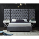  Color_Grey  Size_King  -- Grande Grey Velvet Upholstered King Bed IMAGE 2