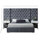  Color_Grey  Size_King  -- Grande Grey Velvet Upholstered King Bed IMAGE 3