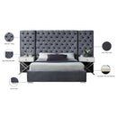  Color_Grey  Size_King  -- Grande Grey Velvet Upholstered King Bed IMAGE 4