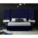  Color_Navy  Size_King  -- Grande Navy Velvet Upholstered King Bed IMAGE 2