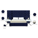  Color_Navy  Size_King  -- Grande Navy Velvet Upholstered King Bed IMAGE 4