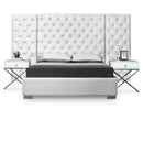  Color_White  Size_King  -- Grande White Velvet Upholstered King Bed IMAGE 1