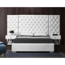  Color_White  Size_King  -- Grande White Velvet Upholstered King Bed IMAGE 2