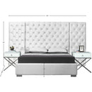  Color_White  Size_King  -- Grande White Velvet Upholstered King Bed IMAGE 3