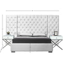 Meridian Grande White Velvet King Bed (3 Boxes) IMAGE 3