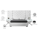  Color_White  Size_King  -- Grande White Velvet Upholstered King Bed IMAGE 4