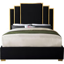 Meridian Hugo Black Velvet King Bed IMAGE 3