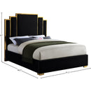  Color_Black/ Gold  Size_King  -- Meridian Hugo Upholstered Panel Bed IMAGE 4