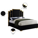 Meridian Hugo Black Velvet King Bed IMAGE 5
