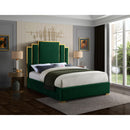  Color_Gold/ Green  Size_King  -- Hugo Green Velvet Upholstered King Bed IMAGE 2