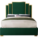  Color_Gold/ Green  Size_King  -- Hugo Green Velvet Upholstered King Bed IMAGE 3