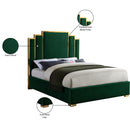  Color_Gold/ Green  Size_King  -- Hugo Green Velvet Upholstered King Bed IMAGE 5