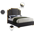Meridian Hugo Grey Velvet King Bed IMAGE 5