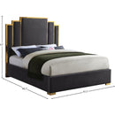 Meridian Hugo Grey Velvet Queen Bed IMAGE 5