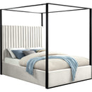 Meridian Jax King Upholstered Canopy Bed JaxCream-K IMAGE 1