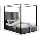  Color_Black/ Grey  Size_King  -- Jax Grey Velvet Upholstered King Bed IMAGE 5