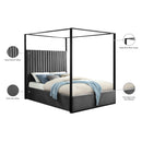  Color_Black/ Grey  Size_King  -- Jax Grey Velvet Upholstered King Bed IMAGE 6