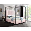  Color_Black/ Pink  Size_King  -- Jax Pink Velvet Upholstered King Bed IMAGE 2