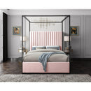  Color_Black/ Pink  Size_King  -- Jax Pink Velvet Upholstered King Bed IMAGE 4