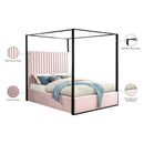 Meridian Jax Pink Velvet King Bed IMAGE 6