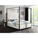  Color_Cream/ Black  Size_Queen  -- Jax Cream Velvet Upholstered Queen Bed IMAGE 2