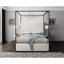  Color_Cream/ Black  Size_Queen  -- Jax Cream Velvet Upholstered Queen Bed IMAGE 4