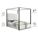  Color_Cream/ Black  Size_Queen  -- Jax Cream Velvet Upholstered Queen Bed IMAGE 6