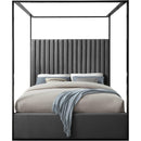  Color_Black/ Grey  Size_Queen  -- Jax Grey Velvet Upholstered Queen Bed IMAGE 3