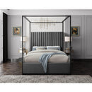  Color_Black/ Grey  Size_Queen  -- Jax Grey Velvet Upholstered Queen Bed IMAGE 4