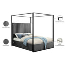 Meridian Jax Grey Velvet Queen Bed IMAGE 6